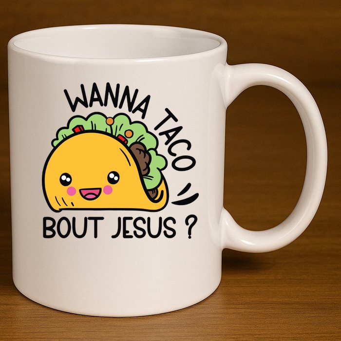 Wanna Taco Bout Jesus 11oz C Handle Ceramic Mug