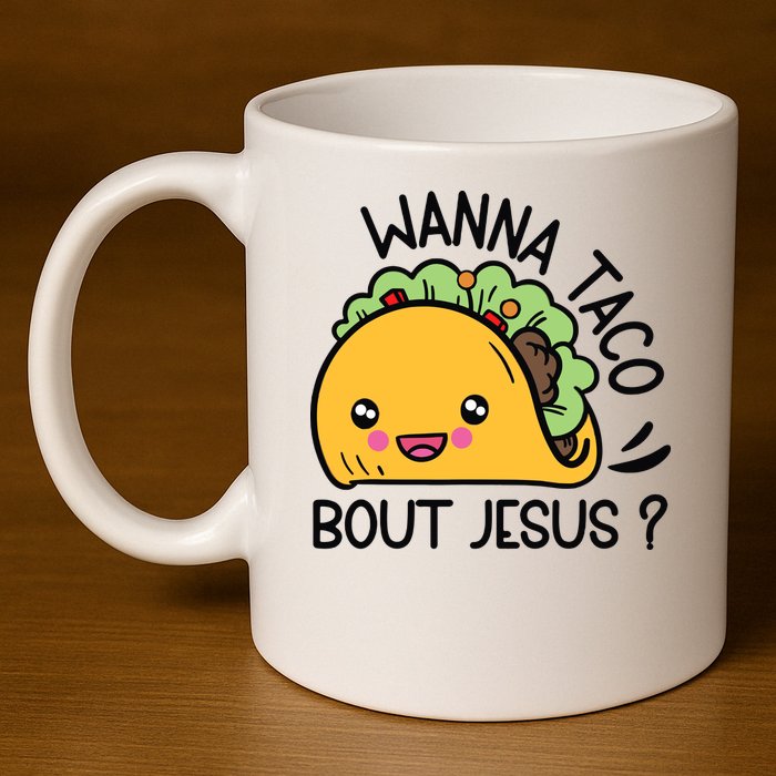 Wanna Taco Bout Jesus 11oz C Handle Ceramic Mug