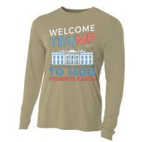 Welcome Trump Back To 1600 Pennsylvania Supporters Designa Supporters Design Cooling Performance Long Sleeve Crew