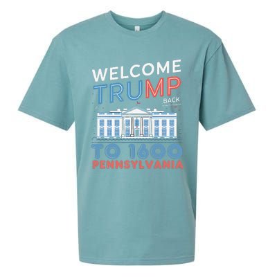 Welcome Trump Back To 1600 Pennsylvania Supporters Designa Supporters Design Sueded Cloud Jersey T-Shirt