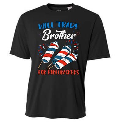 Will Trade Brother For Firecrackers 4th Of July Cooling Performance Crew T-Shirt