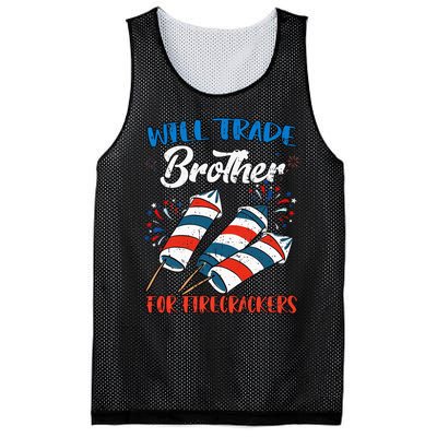 Will Trade Brother For Firecrackers 4th Of July Mesh Reversible Basketball Jersey Tank