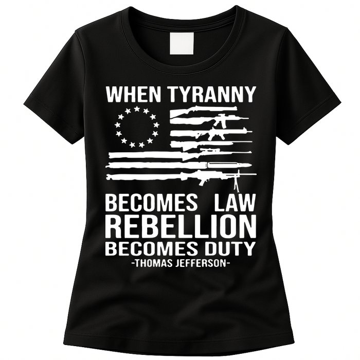 When Tyranny Becomes Law Rebellion Becomes Duty 1776 Womens T-Shirt