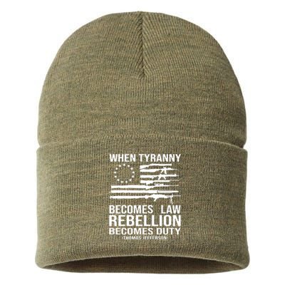 When Tyranny Becomes Law Rebellion Becomes Duty 1776 Sustainable Knit Beanie