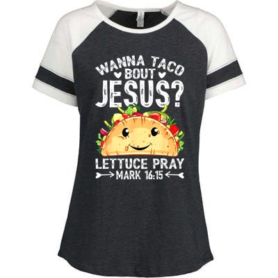 Wanna Taco Bout Jesus Cinco De Mayo Women Men Christian Enza Ladies Jersey Colorblock Tee