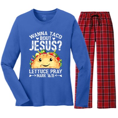 Wanna Taco Bout Jesus Cinco De Mayo Women Men Christian Women's Long Sleeve Flannel Pajama Set 