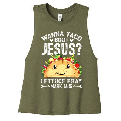 Wanna Taco Bout Jesus Cinco De Mayo Women Men Christian Women's Racerback Cropped Tank