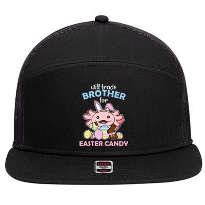 Will Trade Brother For Easter Candy Cute Axolotl 7 Panel Mesh Trucker Snapback Hat