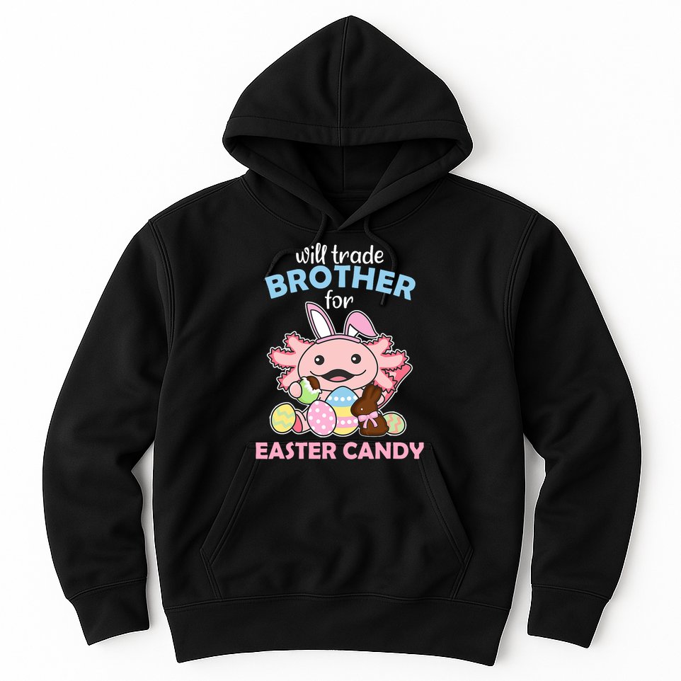 Will Trade Brother For Easter Candy Cute Axolotl Hoodie