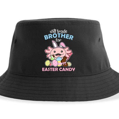Will Trade Brother For Easter Candy Cute Axolotl Sustainable Bucket Hat
