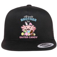Will Trade Brother For Easter Candy Cute Axolotl Flat Bill Trucker Hat
