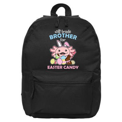 Will Trade Brother For Easter Candy Cute Axolotl 16 in Basic Backpack