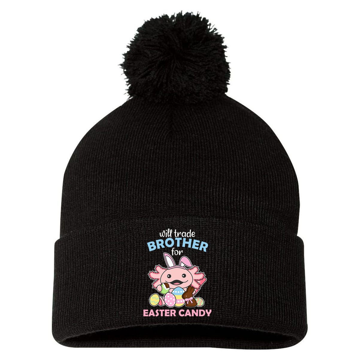 Will Trade Brother For Easter Candy Cute Axolotl Pom Pom 12in Knit Beanie