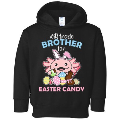 Will Trade Brother For Easter Candy Cute Axolotl Toddler Hoodie