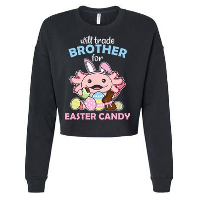 Will Trade Brother For Easter Candy Cute Axolotl Cropped Pullover Crew