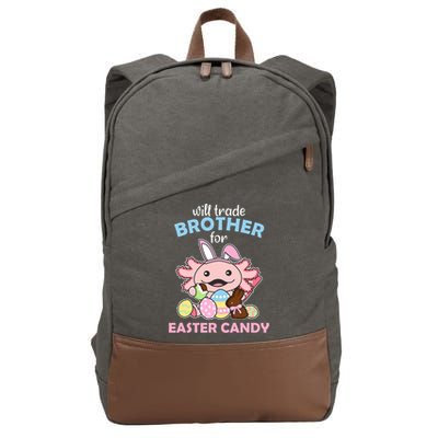 Will Trade Brother For Easter Candy Cute Axolotl Cotton Canvas Backpack