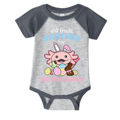 Will Trade Brother For Easter Candy Cute Axolotl Infant Baby Jersey Bodysuit