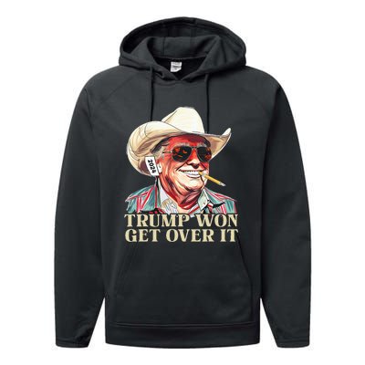 Western Trump Cowboy Trump Won Get Over It Performance Fleece Hoodie