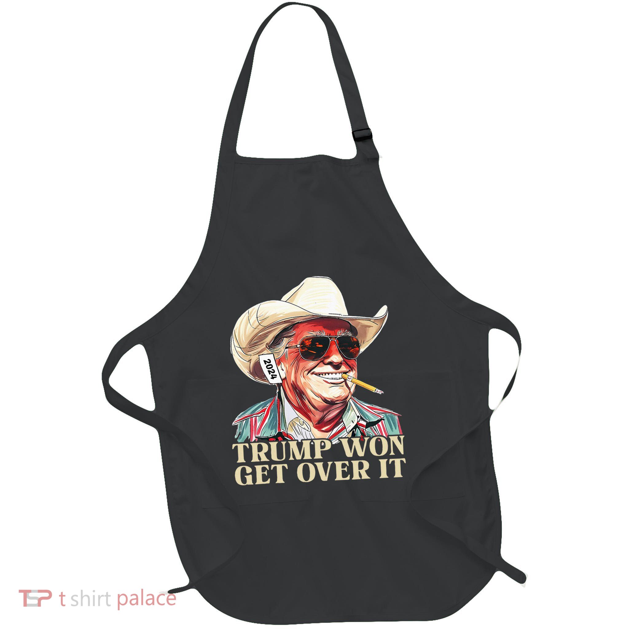 Western Trump Cowboy Trump Won Get Over It Full-Length Apron With Pockets