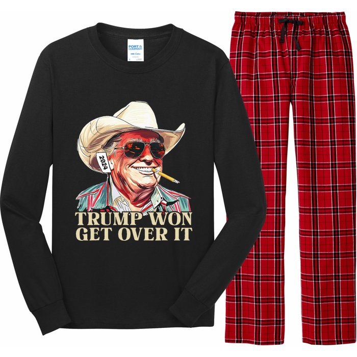 Western Trump Cowboy Trump Won Get Over It Long Sleeve Pajama Set