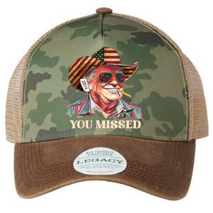 Western Trump Cow You Missed American Flag Cow Hat Gift Legacy Tie Dye Trucker Hat