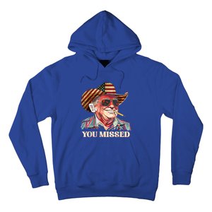 Western Trump Cow You Missed American Flag Cow Hat Gift Hoodie