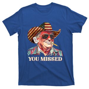 Western Trump Cow You Missed American Flag Cow Hat Gift T-Shirt