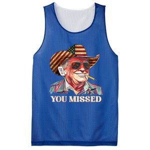 Western Trump Cow You Missed American Flag Cow Hat Gift Mesh Reversible Basketball Jersey Tank