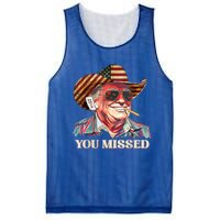 Western Trump Cow You Missed American Flag Cow Hat Gift Mesh Reversible Basketball Jersey Tank