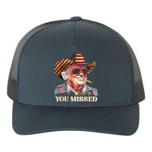 Western Trump Cow You Missed American Flag Cow Hat Gift Yupoong Adult 5-Panel Trucker Hat