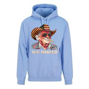 Western Trump Cow You Missed American Flag Cow Hat Gift Unisex Surf Hoodie