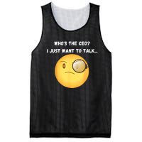 WhoS The Ceo I Just Want To Talk...Funny Witty Humorous Mesh Reversible Basketball Jersey Tank