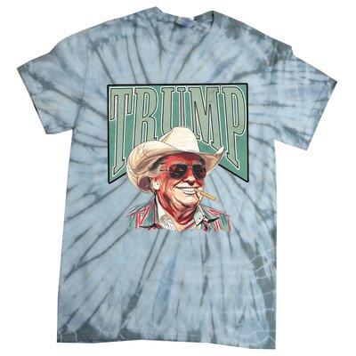 Western Trump Cowboy Make America Great Trump Daddy Maga Tie-Dye T-Shirt