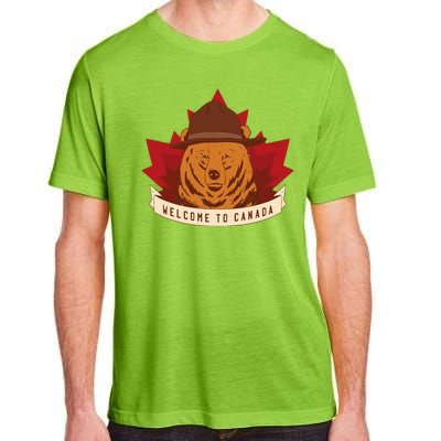 Welcome To Canada Maple Leaf Bear Adult ChromaSoft Performance T-Shirt