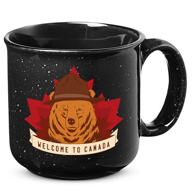 Welcome To Canada Maple Leaf Bear 15oz Campfire Ceramic Mug