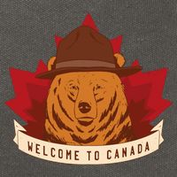 Welcome To Canada Maple Leaf Bear Cotton Canvas Backpack
