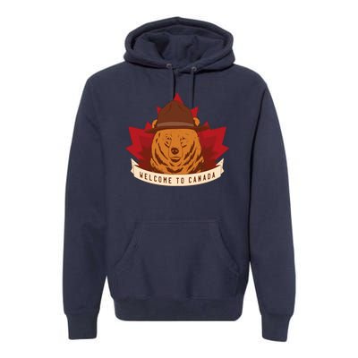 Welcome To Canada Maple Leaf Bear Premium Hoodie