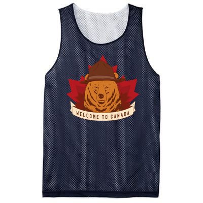 Welcome To Canada Maple Leaf Bear Mesh Reversible Basketball Jersey Tank