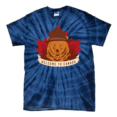 Welcome To Canada Maple Leaf Bear Tie-Dye T-Shirt