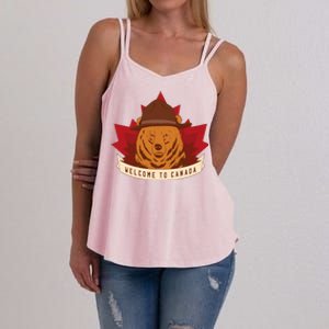 Welcome To Canada Maple Leaf Bear Women's Strappy Tank