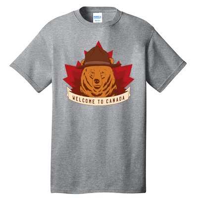 Welcome To Canada Maple Leaf Bear Tall T-Shirt