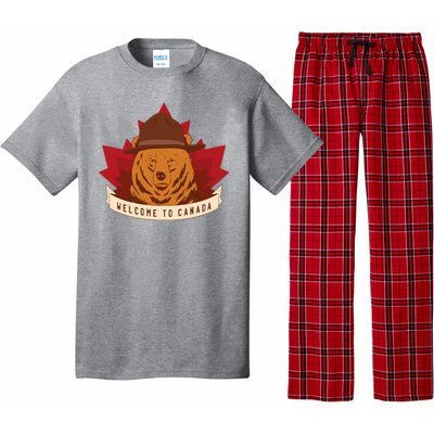 Welcome To Canada Maple Leaf Bear Pajama Set