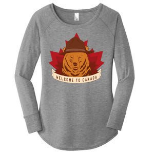 Welcome To Canada Maple Leaf Bear Women's Perfect Tri Tunic Long Sleeve Shirt