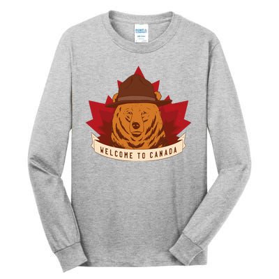 Welcome To Canada Maple Leaf Bear Tall Long Sleeve T-Shirt