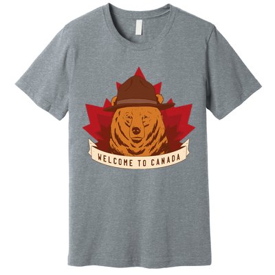 Welcome To Canada Maple Leaf Bear Premium T-Shirt
