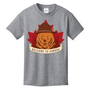 Welcome To Canada Maple Leaf Bear Kids T-Shirt