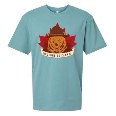 Welcome To Canada Maple Leaf Bear Sueded Cloud Jersey T-Shirt