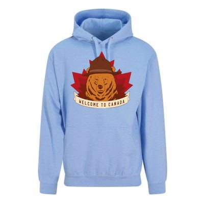 Welcome To Canada Maple Leaf Bear Unisex Surf Hoodie