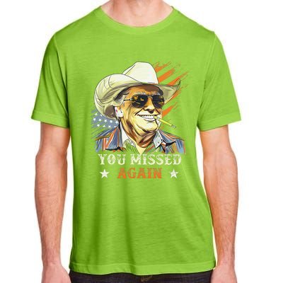 Western Trump Cowboy You Missed Again Funny Gift Adult ChromaSoft Performance T-Shirt