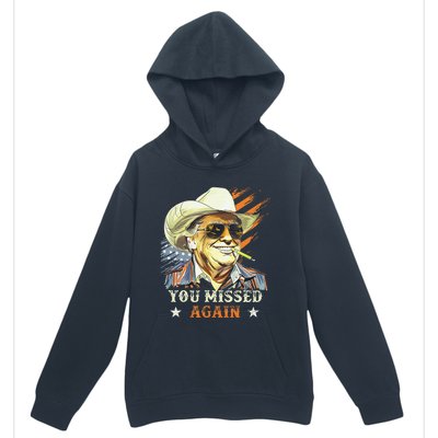 Western Trump Cowboy You Missed Again Funny Gift Urban Pullover Hoodie